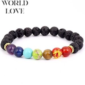 7 Chakra Healing Bracelet Handmade Volcanic Black BUY 1 GET 1 FREE SPECIAL